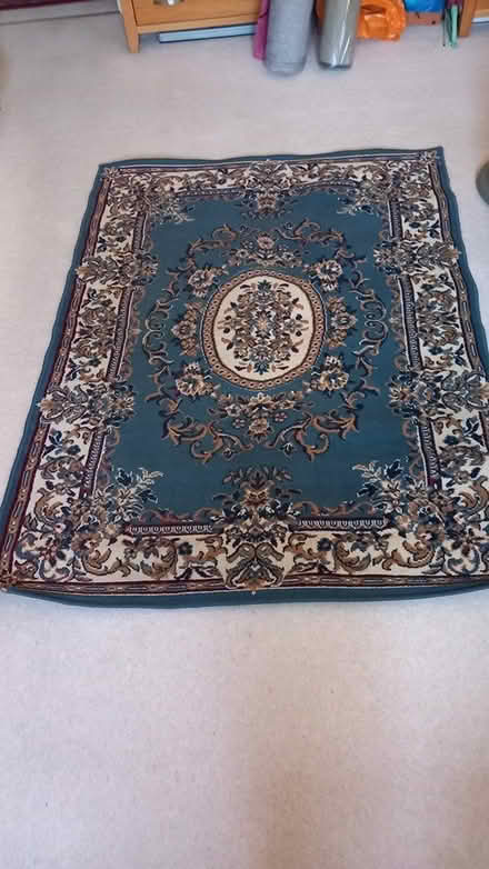 Photo of free Blue patterned rug (Walkern SG2) #2