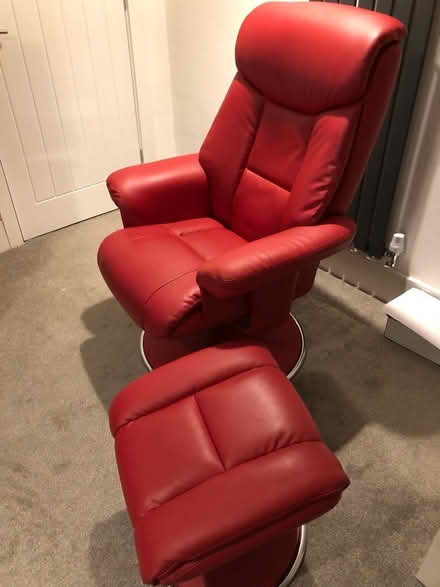 Photo of free Swivel recliner with footstool (LE67 Bagworth) #1