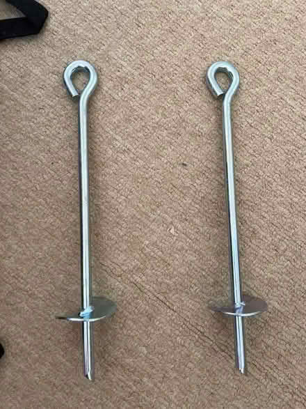 Photo of free Trampoline tie down kit - partial (Longthorpe) #2