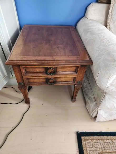 Photo of free (2) wooden end tables w drawer (Riverdale, Bronx) #2