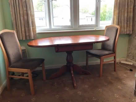 Photo of free Drop-leaf table with 4 chairs (Shelton SY3) #1