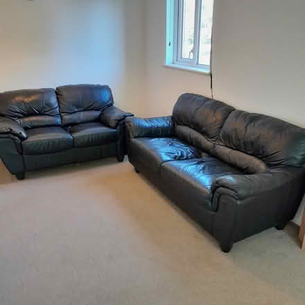 Photo of free Pair of leather effect sofas (Hitchin SG4) #1
