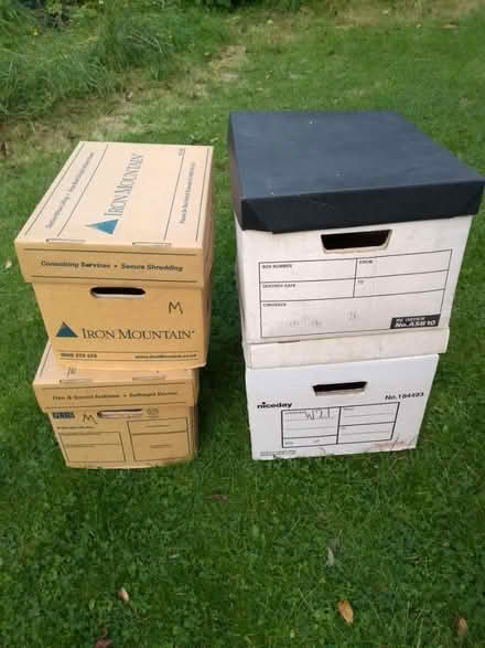 Photo of free 4 x cardboard archive boxes (Girton CB3) #1