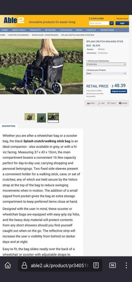 Photo of free Able2 Scooter Bag (Falmouth TR11) #1