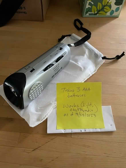 Photo of free Flashlight and AM/FM radio (Watertown near Belmont) #1