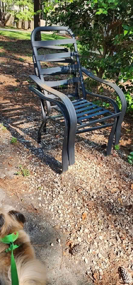 Photo of free 2 black metal deck chairs (Killearn Lakes Bradfordville) #1
