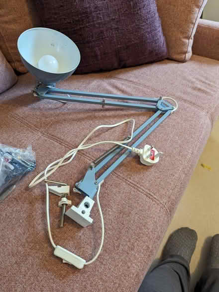 Photo of free IKEA robin's egg blue anglepoise lamp with desk clamp (Petersfield Ward CB1) #1