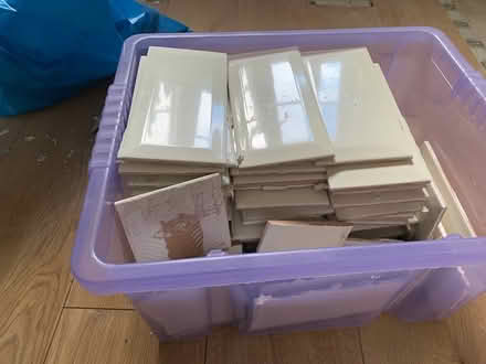 Photo of free Large box full of cream tiles (Idle Bradford) #3
