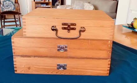 Photo of free Three Wooden Slide Boxes (Kew East) #1