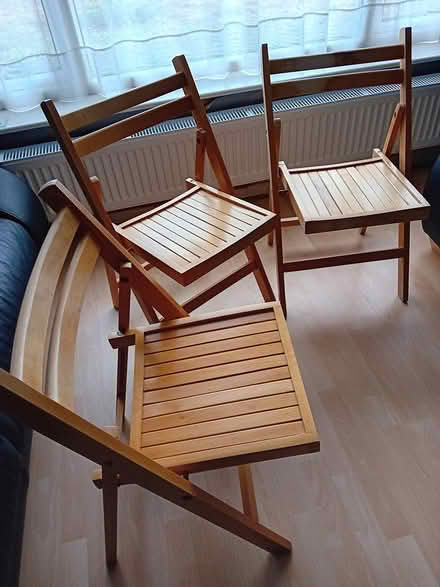 Photo of free 3 wooden folding chairs (Hatfield Peverel CM3) #4