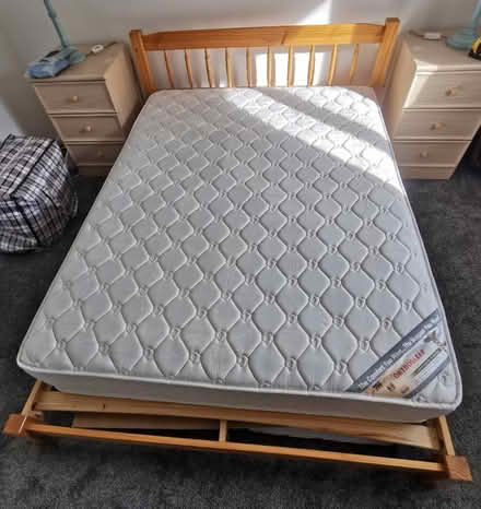 Photo of free Double bed frame and mattress (KY6 Glenrothes) #1
