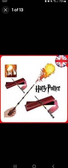 Photo of Harry potter -flaming wand (LE4) #1