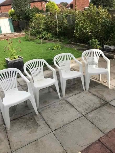 Photo of free 4 Garden chairs (Brunton Park NE3) #1