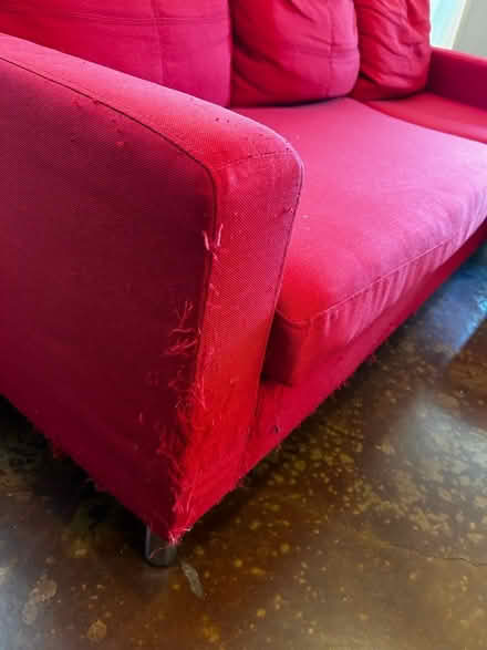 Photo of free Small red couch (Alvarado, TX) #1