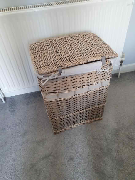 Photo of free Grey Wicker Laundry Basket (Knightswood G13) #1