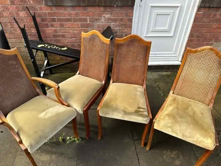 Photo of free 4 set of dinning chairs & pillows (Farnworth BL4) #2