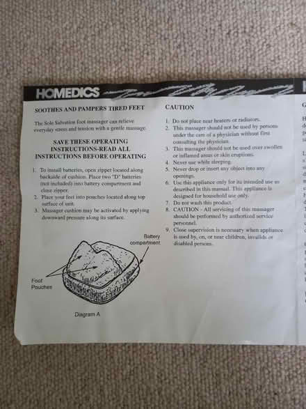 Photo of free cordless foot massager unused (Bernards Heath AL3) #1
