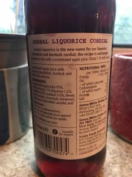 Photo of free Liquorice Cordial (Oxlinch GL10) #1