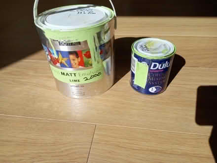 Photo of free Lime green paint emulsion and satinwood (Bernards Heath AL3) #1