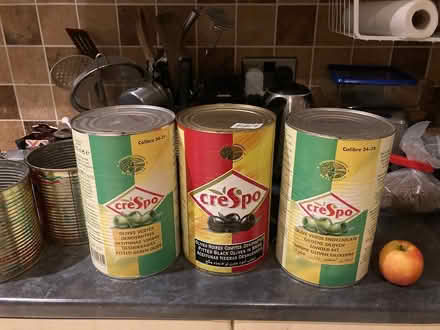 Photo of free 3 large tins of olives 4kg each (Preston Park BN1) #2
