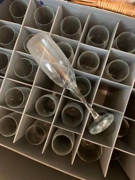 Photo of free 24 champagne glasses in box w lid (Christleton CH3) #3