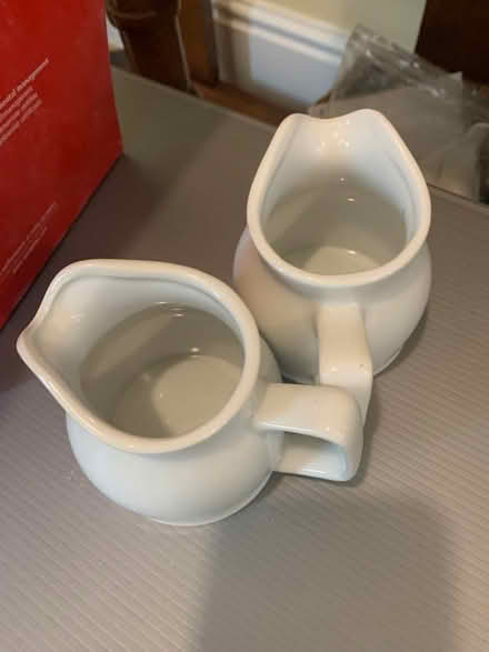 Photo of free 2 white small milk jugs (Christleton CH3) #1