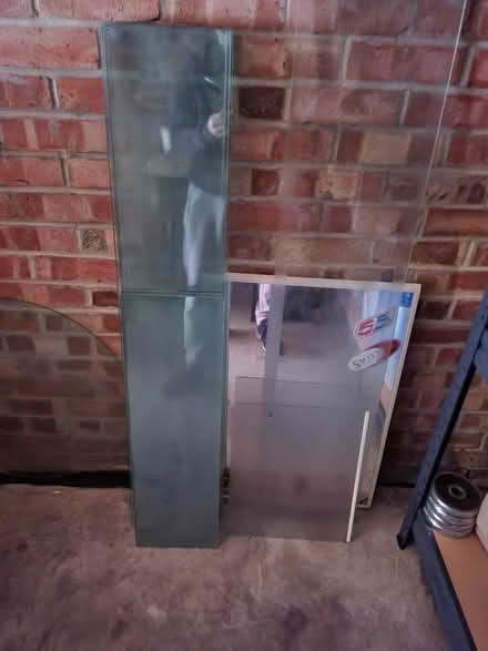 Photo of free Heavy duty thick glass shelves complete with holders (Canary Wharf E14) #3