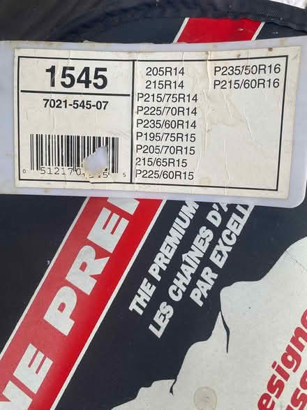 Photo of free Tire Chains - never used (Dublin) #1