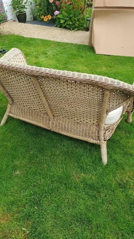 Photo of free 2 seater wicker sofa (Wimborne BH21) #3