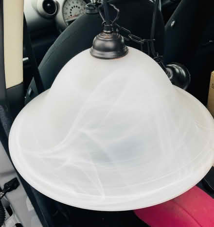 Photo of free Heavy white glass ceiling light (BT7) #1