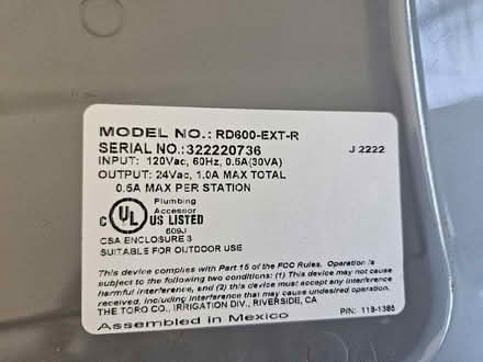 Photo of free Irritrol Rain Dial (Near Guadalupe and McClintock) #2