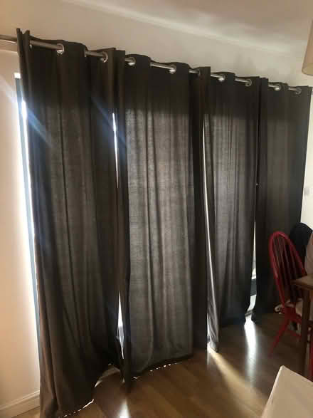 Photo of free Grey velvet curtains and rails (Clapton E5) #3