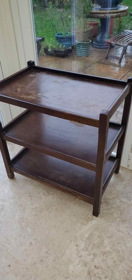 Photo of free Dark wood trolley. (Twyford RG10) #2