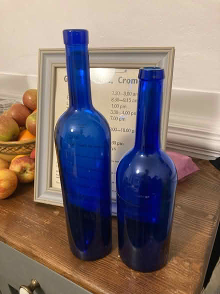 Photo of free Blue glass bottles (Tredworth GL1) #1
