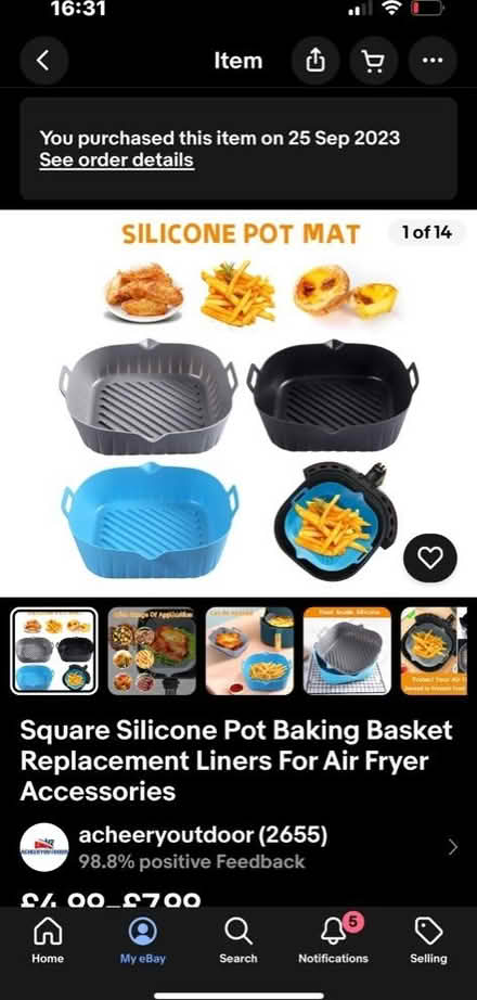 Photo of free Square silicone air fryer liners (East Acton W3) #3