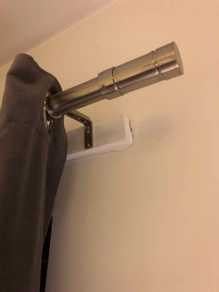 Photo of free Grey velvet curtains and rails (Clapton E5) #4