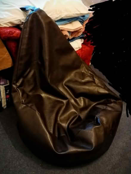 Photo of free Large Leather Bean Bag (Barking (IG11)) #1