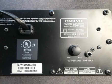 Photo of free Onkyo subwoofer parts only (Huntingtown md) #1