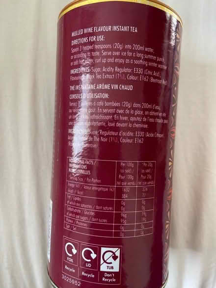 Photo of free whittard instant tea (E9) #3