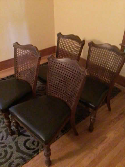 Photo of free 4 wicker card table chairs (Main/catalpa R.O.) #1
