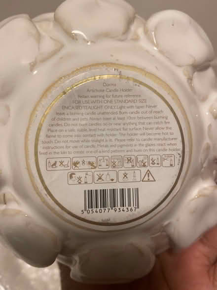 Photo of free artichoke tealight holder - chipped (E9) #4