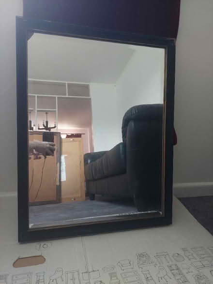 Photo of free Solid dark wood mirror 28 x 22 inches (Seaford BN25) #1