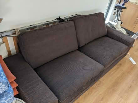 Photo of free 3 seater IKEA sofa - dark brown (Cassiobury, Watford WD17) #1