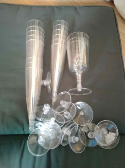 Photo of free Plastic champagne flutes and wine glasses (South Heighton BN9) #1
