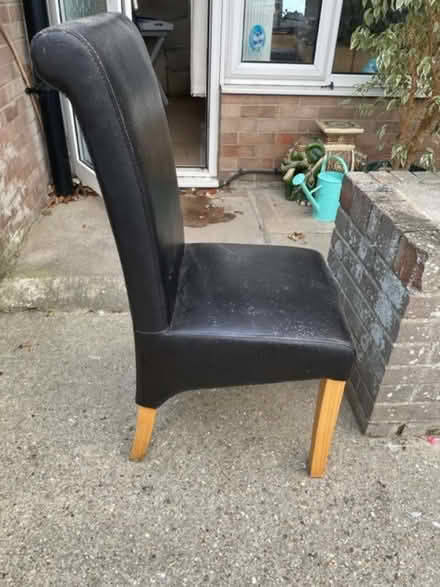Photo of free Set of 4 black leather dining chairs (Purbeck District BH19) #1