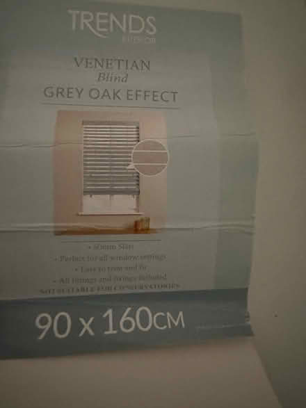 Photo of free Grey venetian oak effect blind (Purley) #2