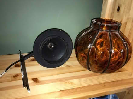 Photo of free Amber glass wall light - needs repair (Craig-y-don LL30) #1