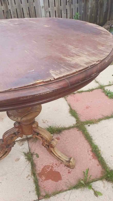 Photo of free Wooden indoor roundtable 90W x 79H (Moortown LS17) #2