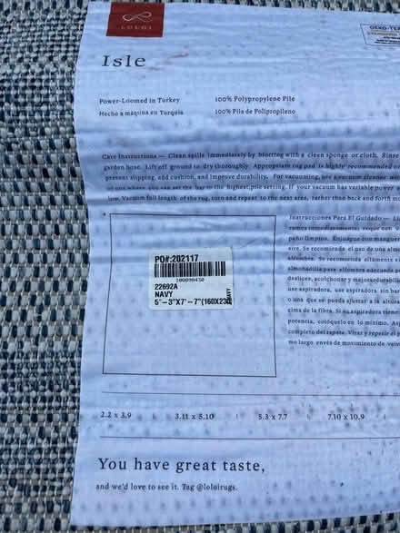Photo of free Blue Striped Rug ~ used (Columbine Valley / Littleton) #1