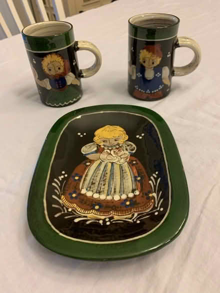 Photo of free Swiss ceramic mugs (2) and tray (Haymarket) #1